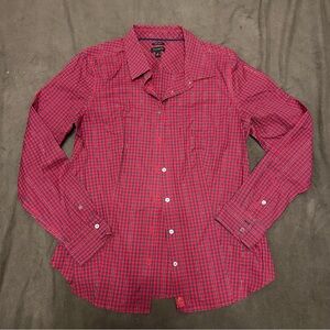 Talbots Plaid Button Down Top